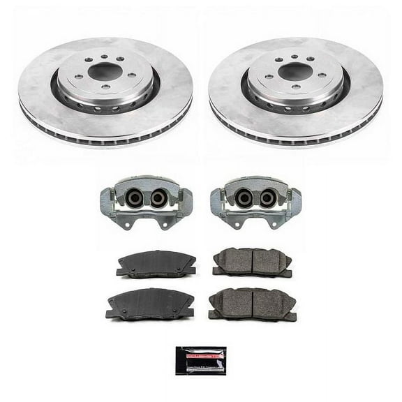 PowerStop Front Stock Replacement Brake Pad and Rotor Kit with Calipers Fits: DODGE Select Models KCOE7050
