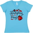 thumbnail image 3 of Inktastic Ladybug Hugs with Cute Ladybug and Flowers Women's V-Neck T-Shirt, 3 of 5