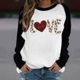 thumbnail image 1 of Amzcrzy Chandails en Molleton à Manches Longues pour Femmes, Chandails de la Saint-Valentin pour Femmes, Imprimé Lettre, Col Rond, Raglan, Décontracté, Imprimé, Chandail à Capuche, Chandails en Molleton de la Saint-Valentin pour Femmes, 1 of 4