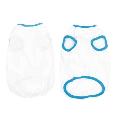 - Unique Bargains Summer Puppy Pet Yorkie Dog Tank Top Tee Shirt Apparel White Blue M Size