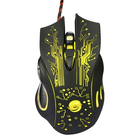 Reactionnx Gaming Mouse Wired, 6 Programmable Buttons, Chroma RGB Backlit,  7 bright colors, Comfortable Grip Ergonomic Optical PC Computer Gaming Mice  for Pro