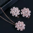 thumbnail image 6 of Rose Gold Snowflake Cubic Zirconia Women Necklace Earrings Fashion Jewelry Set, 6 of 9
