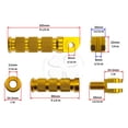 thumbnail image 2 of Gold Round Front Set Foot Pegs Yamaha YZF Rider Main Steps R1 R6 Footrest Bars, 2 of 3