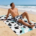 thumbnail image 6 of PEONAVET Soccer Ball Beach Towel, Microfiber Soft Absorbent Large Soccer Themed Beach Towel for Bathroom Pool Camping Travel Swimming, 6 of 6