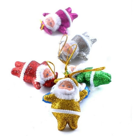 

pdqouc 6PC Colorful Christmas Santa Claus Ornaments Xmas Tree Hanging Decoration Christmas Party Decoration Props Holiday Home Daily Decor