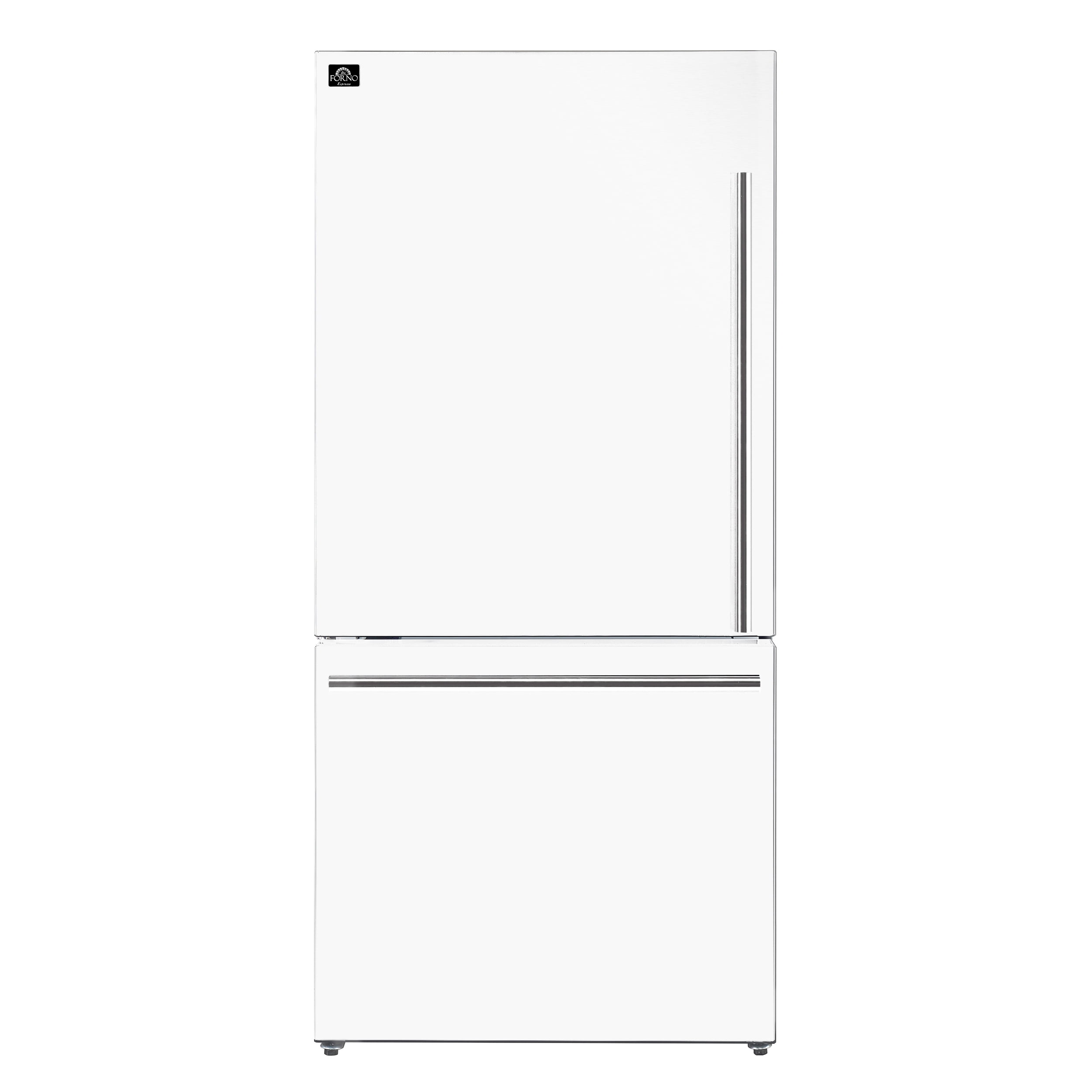 Forno Milano 2-Piece 62-Inch Freestanding Dual Bottom Freezer Refrigerator, White â€“ 34.4 cu.ft, Touch Control, Ice Maker