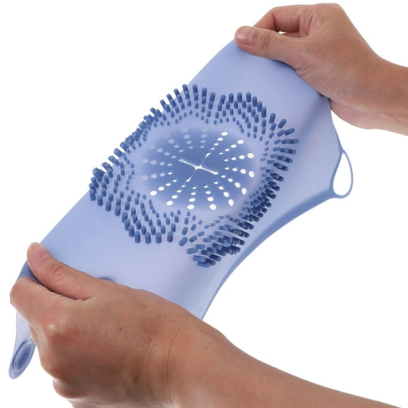 WHAMVOX Blue Silicone Hair Catcher for Shower Drain with Fine Filter and Anticlogging Design 0.5 Inch