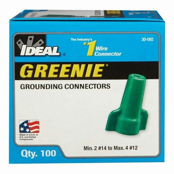Ideal  Insulated Wire Grounding Connector, Green - Pack of 100