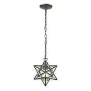 Clear, Oiled Bronze 1-Light Mini Pendant With Clear Glass -Luxe-Glam  Style