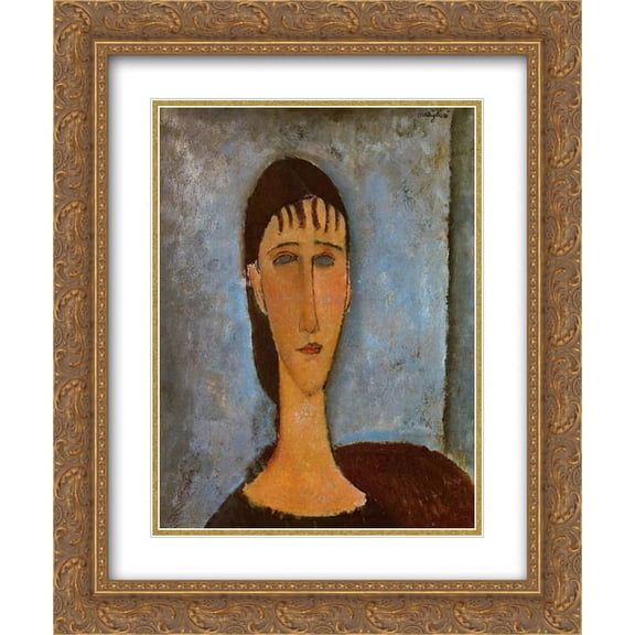 Amedeo Modigliani 2x Matted 20x24 Gold Ornate Framed Art Print 'Portrait of a Young Girl'