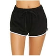 thumbnail image 3 of Gibobby Pantalones dama Cintura elástica casual Yoga Mujeres Pantalones altos Vendaje Cintura Pantalones cortos Mujeres Pantalones de yoga(Negro， L), 3 of 5