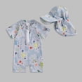 thumbnail image 5 of SGMVNU Baby Boys 1 Piece Swimsuit with Swim Cap Cartoon Print Swimwear for Summer Front Zipper Short Sleeve Swim Suit Grey-1 Size 18-24 Months, 5 of 6