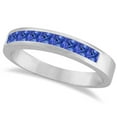 thumbnail image 1 of Princess-Cut Channel-Set Stackable Tanzanite Ring 14k White Gold 1.00ct, 1 of 4