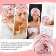 thumbnail image 3 of Maytalsory Soft Satin Bonnet For Hair Care Large Space For Hairs Decorative Sleeping Bonnet Navy 1Set, 3 of 6