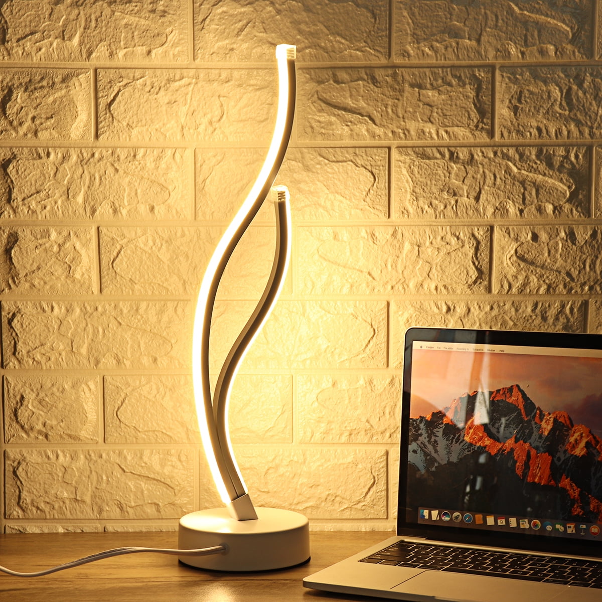 Modern Led Spiral Table Lamp For Living Room Bedroom Soft Lighting Futuristic Indoor Bedside Desk Light Double Twist Desk Light Nightstand Lamps For Bedroom Office Living Room Walmart Canada