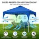 thumbnail image 4 of Carpa Plegable 3x3 m , Toldo Oxford 150D Impermeable Protección UPF50+ Anti Rayos UV, Mecanismo Bloqueo Central Armado Rápido Sin Herramientas-Para Jardín, Patio, Camping, Fiestas y Puestos De Feria, 4 of 8