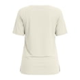 thumbnail image 4 of BTDECLAR Womens Short Sleeve Summer Tops V Neck Solid Color Basic Tshirts Slim Fitted Stretchy Casual Lightweight Athletic Workout Shirts, 4 of 5