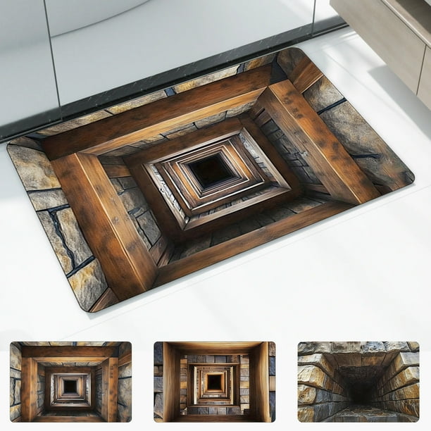 Alfombra de Entrada con Efecto Visual Estereoscópico de 60 X 40 Cm (23,62 X 15,75 Pulgadas) | Alfombra Multicolor de Poliéster | Decoración Navideña | 1 Unidad | Tamaño: 60 X 40 Cm