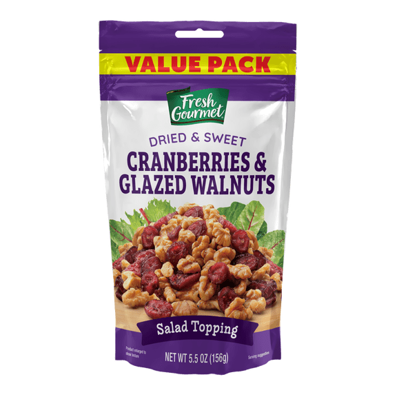 Fresh Gourmet Cranberries & Glazed Walnuts Mix 5.5oz