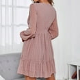 thumbnail image 7 of LLYwey s Dresses for Women Fall 2024 Fashion Long Sleeve V Neck Ruffle Dress New Flowy Dresses Pinks M, 7 of 7