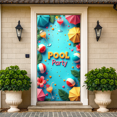thumbnail image 5 of LUUFILx Pool Party Photography Props Backdrop Beach Summer Outdoor Event Decorations Background Tropical Theme Party Supplies Banner, 5 of 8