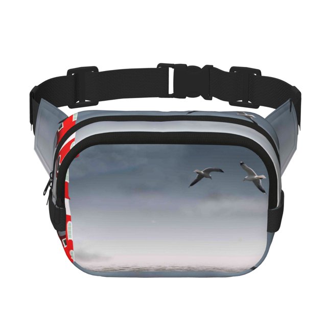 Easygdp 3d Lighthouse in the Surf Fanny Packs para Mujeres y Hombres, Bolsa de Cinturón, Bolsos de Cruz para Trabajo/Correr/Senderismo