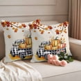 thumbnail image 2 of Fall Thanksgiving Outdoor Waterproof Pillow Covers, Rustic Orange Pumpkin Maple Leaf Decorative Square Throw Pillowcase Sofa Cushion Sham for Patio/Couch/Chair, 26"x26" 2 Pack, 2 of 8