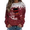thumbnail image 1 of Gibobby Sudaderas para mujer Sudadera con capucha de manga larga con cuello redondo y estampado de de nieve navideños para mujer(Vino,M), 1 of 4