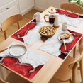 thumbnail image 5 of Red Marble Crack Placemats Set of 4 Modern Abstract Geometric Texture Place Mats Indoor Wipeable Table Mats Washable Cloth Dining Table Placemats for Kitchen Holiday Party Home Decor 13x19 Inch, 5 of 9