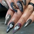 thumbnail image 6 of 24Pcs/Set Acrylic Long Ballet Press on Nail Tips Coffin Wearing Reusable False Nails Art Colorful Glossy Fake Nails Artificial, 6 of 6