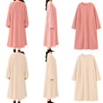 thumbnail image 2 of 2 Pack Women Flannel Nightgowns Cable Knit Cozy Plush Long Sleeve Winter Warm Nightdress, 2 of 9