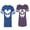 Men Royal / Women Purple, variant on Halloween Jack Mouse EarsUnisex Couple Matching Cotton Jersey style T-Shirt Contrasting stripes on sleeves (Men Royal / Women Black) (Men S / Women S)