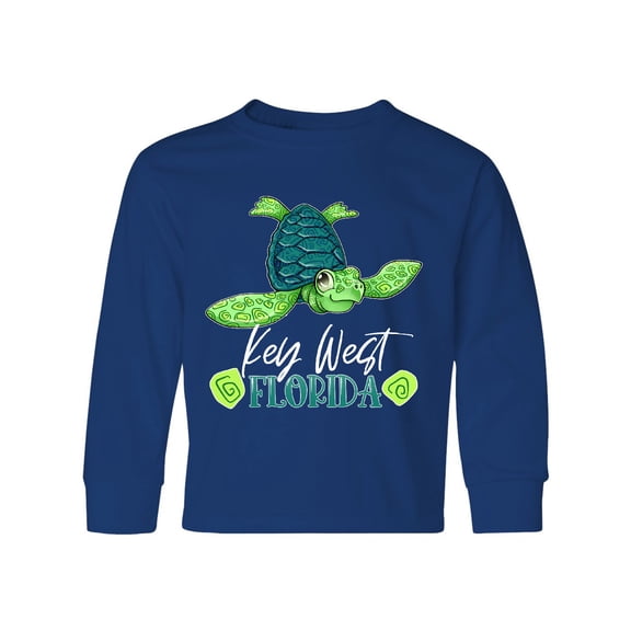 Inktastic Key West, Florida Happy Sea Turtle Long Sleeve Youth T-Shirt