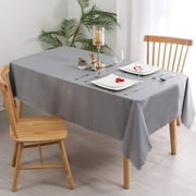 Hiasan PVC Rectangle Tablecloth - 100% Waterproof Oilproof Stain Resistant Wipeable Vinyl Table Cloth for Kitchen Dining and Outdoor Picnic, 54 x 80 Inch, Grey
