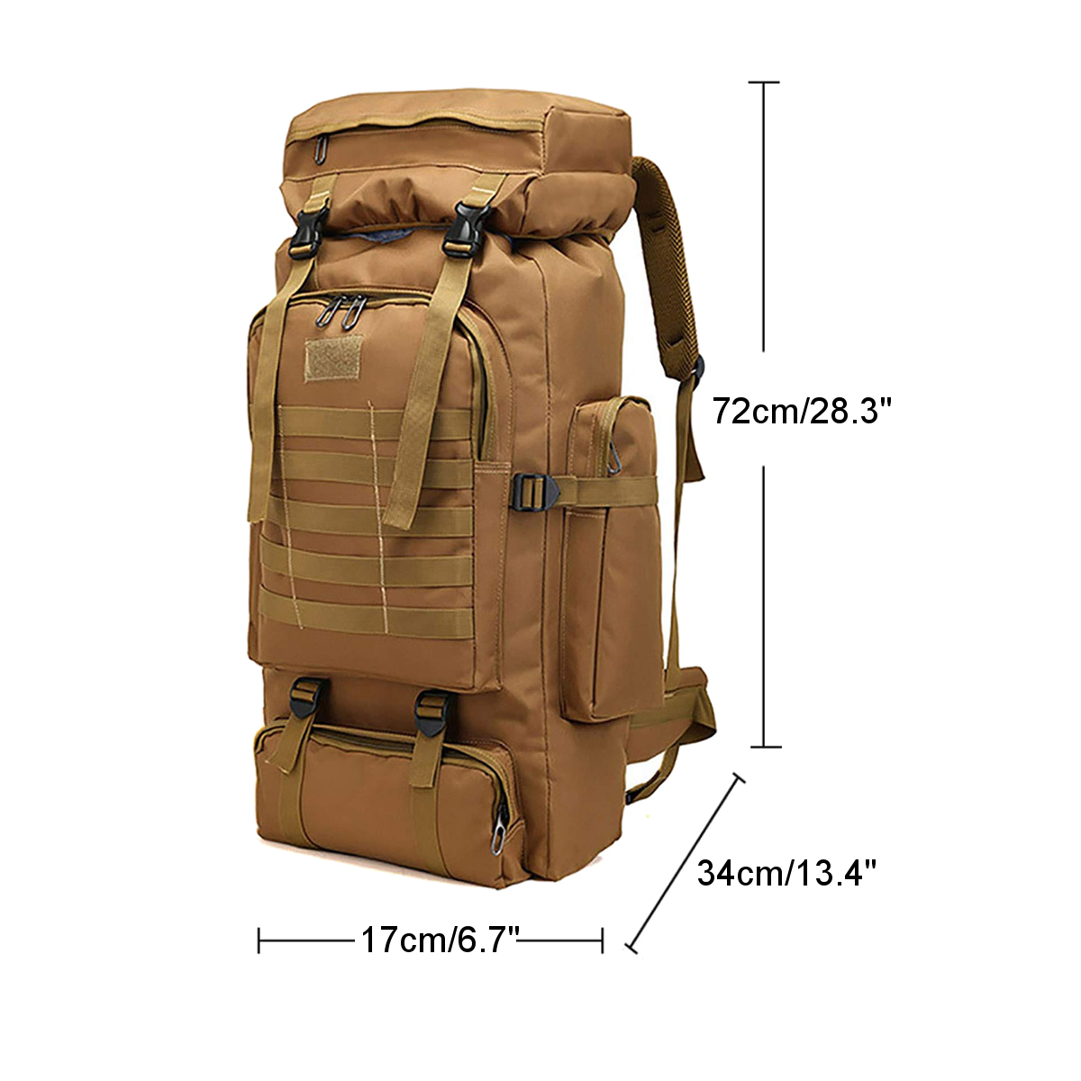 Military Tactical Backpack Novashion 80L Large Capacity Camping Hiking Backpack Rucksack Waterproof Traveling Daypack for Outdoor, Gift for Boy and Girl - image 3 of 4