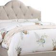 thumbnail image 2 of Eni Upholstered Queen Size Bed, Tufted Adjustable Headboard, Taupe Fabric- Saltoro Sherpi, 2 of 5