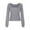 Gray-01, variant on STETMN Long Sleeve Shirts for Women Square Neck Slim Fit Top Fall Trendy Basic Plain T-shirts