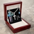 thumbnail image 3 of To My Favorite Son Cross Necklace Gift for Birthday - Cuban Link Chain with Artisan Cross, 3 of 5