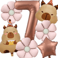thumbnail image 4 of Capybara Theme Balloon 1st Birthday Party Decorations Includes Capybara Shaped Balloons Flower Balloons for Party Party Favors Capybara Theme, 4 of 10