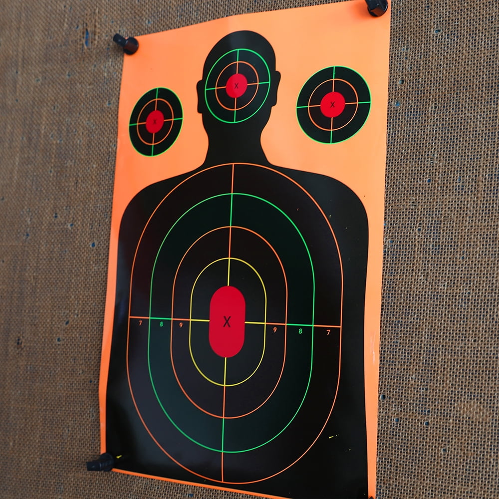 12×18 Inch 3-Color Splatter Target Paper, 10 Pack, Self-Adhesive Fluorescent Shooting Targets, Orange Coated Paper, Long-Range Visible Bullet Hole Stickers