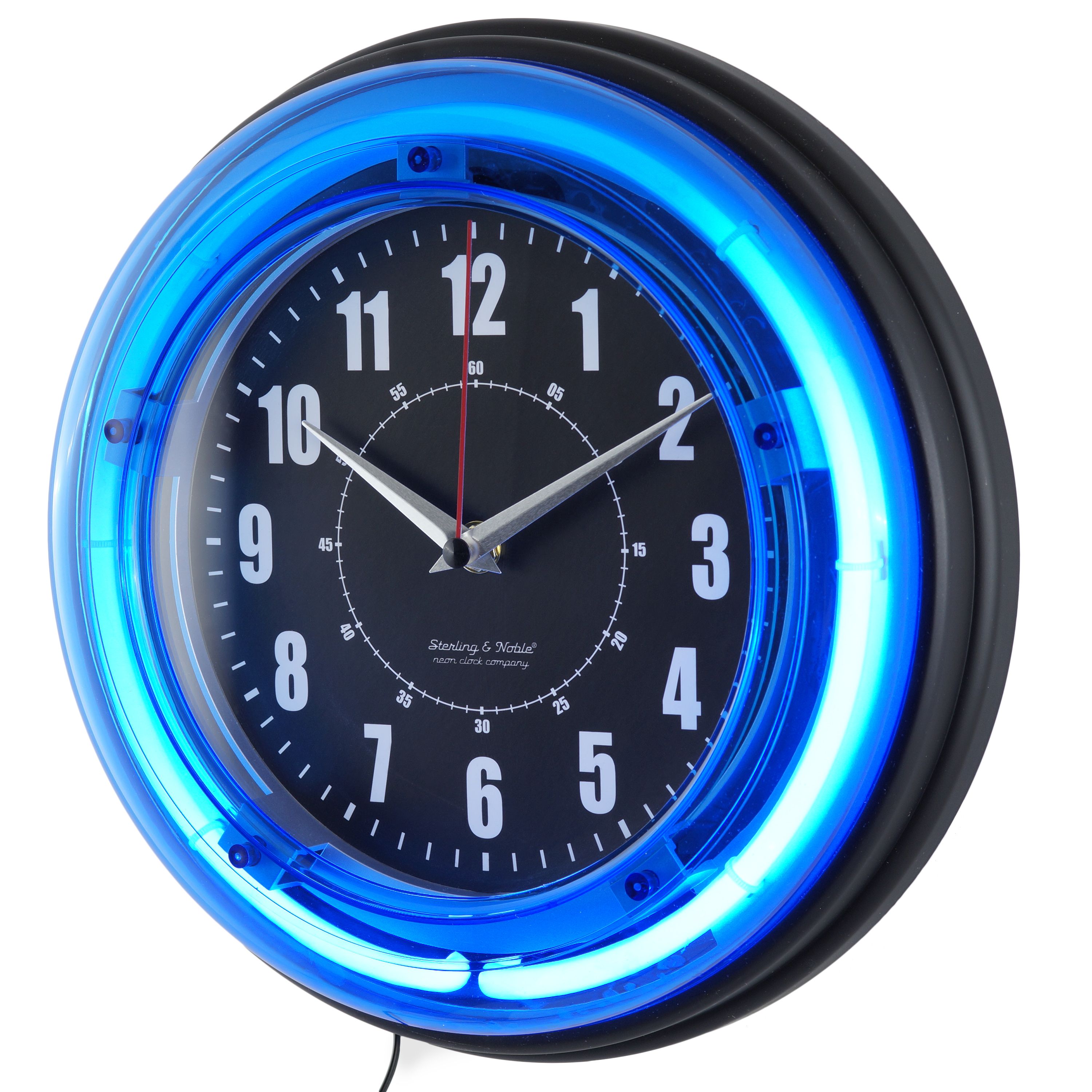 Sterling and Noble 11" Vibrant Blue Neon Analog Wall Clock - image 3 of 10