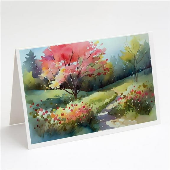 North Carolina Dogwoods in Watercolor Greeting Cards and Envelopes Pack of 8 7 in x 5 in
