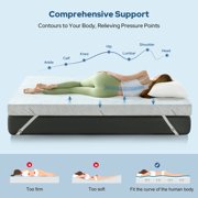 BEDLORE Twin Memory Foam Mattress Topper, 3 Inches Mattress Pad with Removable Washable Cover for Back Pain Relief