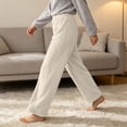 thumbnail image 5 of Diufon Fleece Sleep Pants for Women Elastic Waist Fall Winter Warm Pajama Pant Plush Cozy Homewear Lounge Bottoms, 5 of 7