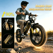 1000W Electric Bike for Age 13+, 48V 16Ah Removable Battery, 16x4 Fat Tire, 28MPH & 60 Miles Range, Full Suspension Mountain Bike for Teens UL2849