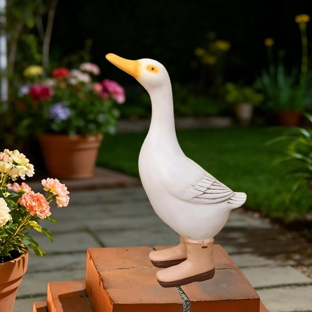 Estatua de de jardín, figura de animal coleccionable para decoración de jardín, escultura decorativa de resina para exteriores, ideal para el Blanco