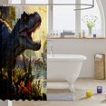 thumbnail image 3 of 3D Dinosaur Shower Curtain Teens Jungle Dinosaur Bathroom Shower Curtain Sets Tropical Animal Fabric Shower Curtain 72"Wx78"L, 3 of 4