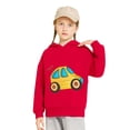 thumbnail image 2 of Tranfacy Toddler Kids Boys Girls Fall Winter Hooded Sweatshirts Pullover Casual Print Long Sleeve Round‑Neck Daily Outfit Tops for 2‑7 Years Old, 2 of 5