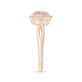 thumbnail image 3 of ANGARA Natural Round 1.1 ct Morganite Halo Ring with Criss Cross Shank in 14K Rose Gold for Women | Birthday, Anniversary, Jewelry Gift for Women | Natural Morganite Ring, 3 of 12