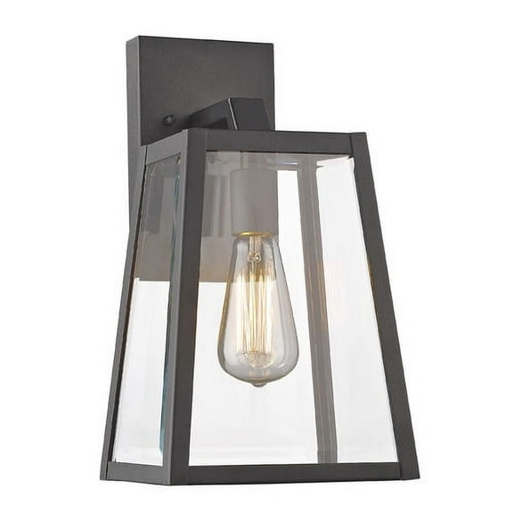 CHLOE Lighting LEODEGRANCE Transitional 1 Light Black Outdoor Wall Sconce 14" Height